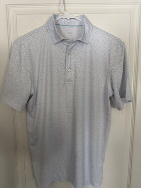 Vineyard Vines Light Blue Micro-Pattern Short Sleeve Polo